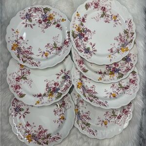 Vintage Ridgway “English Garden” Ironstone Plates - Floral Staffordshire